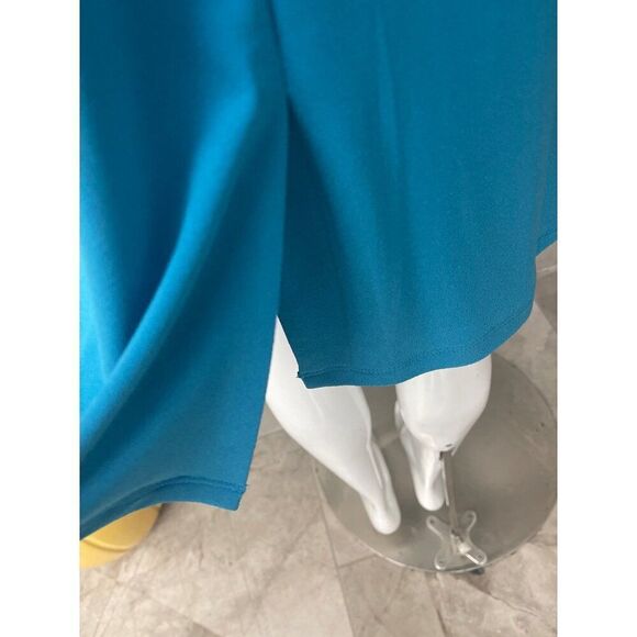 Vince Camuto Women Blue Sleeveless Twisted Pleated Pockets Sheath Dress Size 10 - Picture 9 of 13